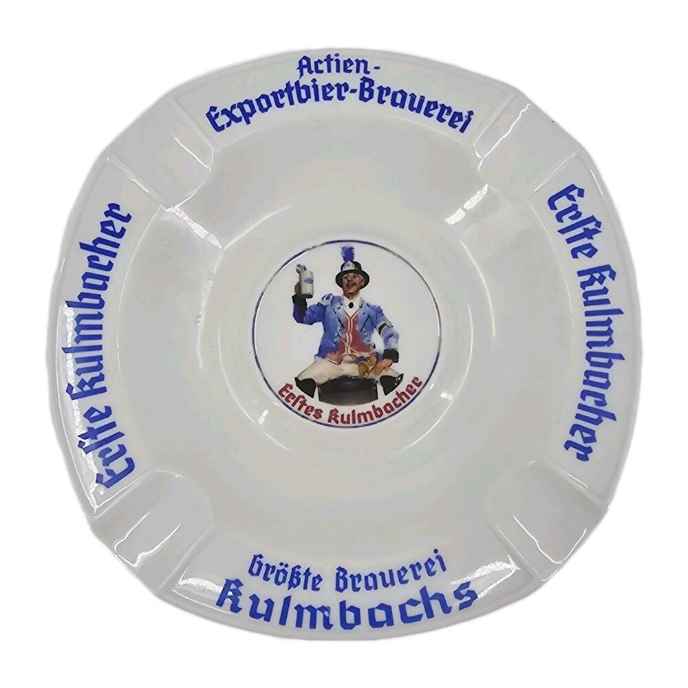 Vintage German Porcelain Ashtray - Erste Kulmbacher Brauerei Beer Brewery Collec